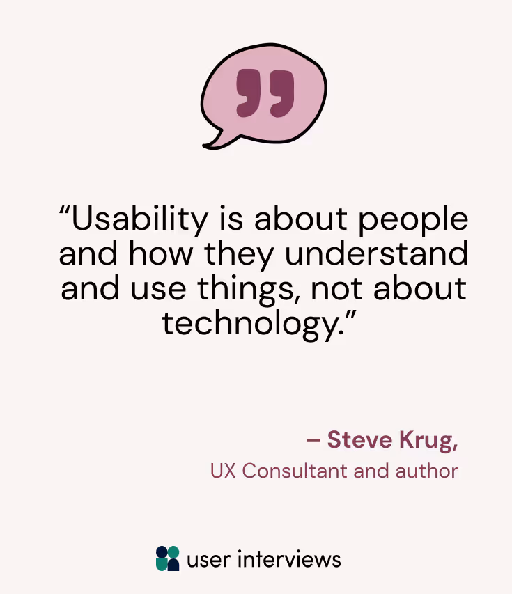 A UXR quote about usability and its relation to people