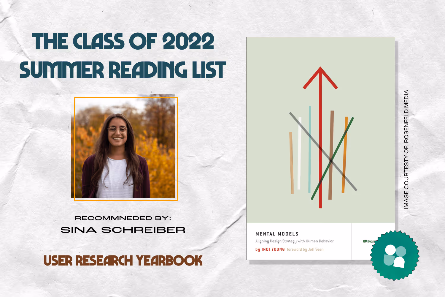 ux researcher book recommendation - sina schreiber headshot with cover image of mental models