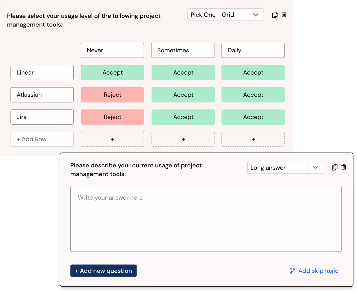 Screener qualifications: Accept or Reject