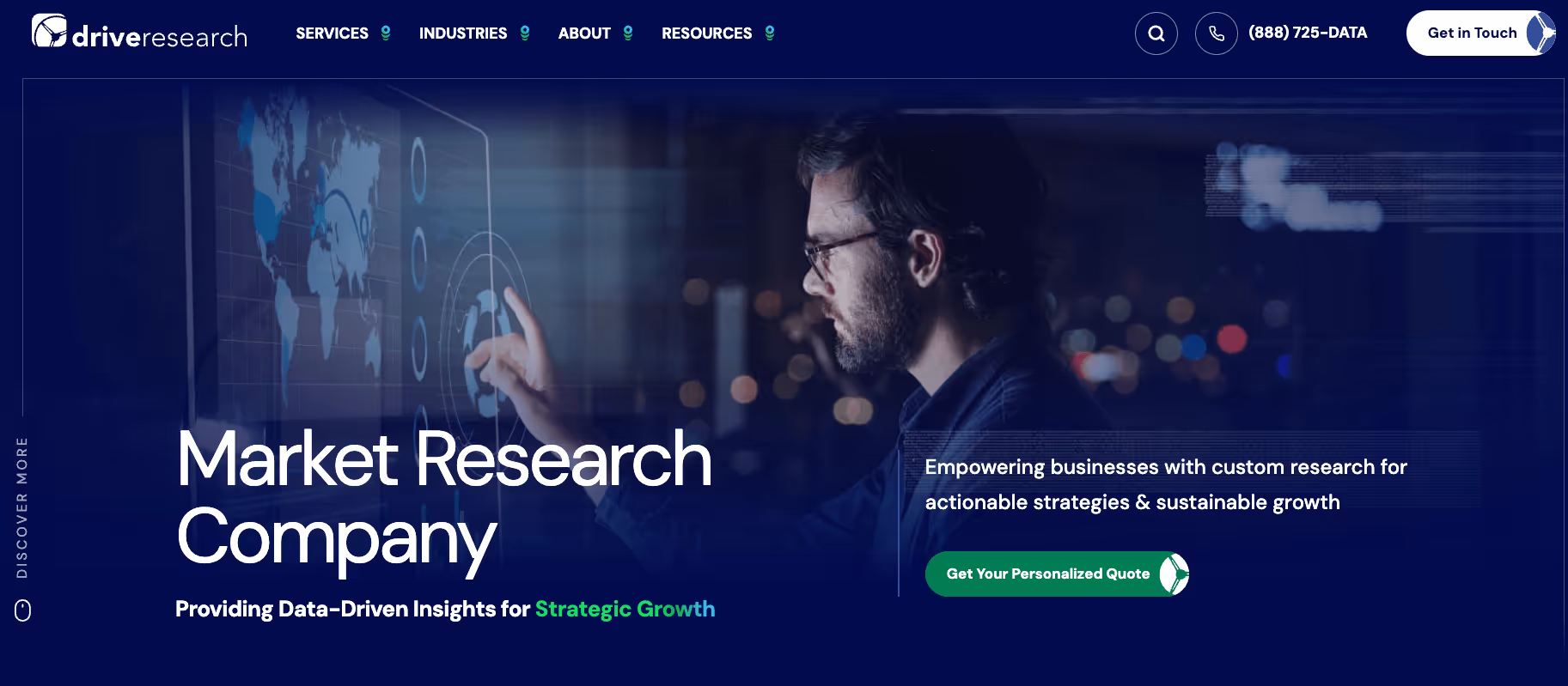 Drive Research homepage: Market Research Company