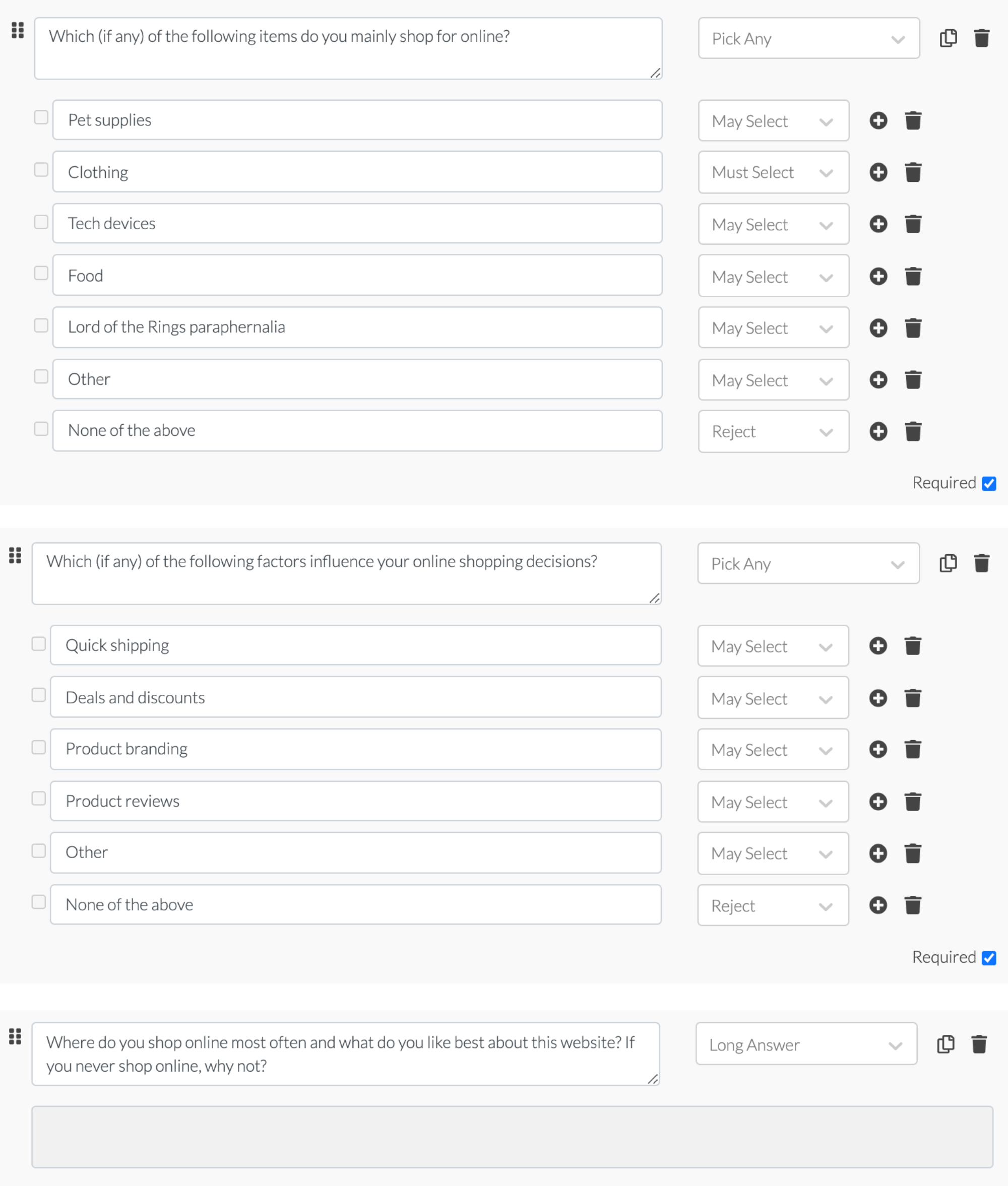 screener survey for market research example with mu 
