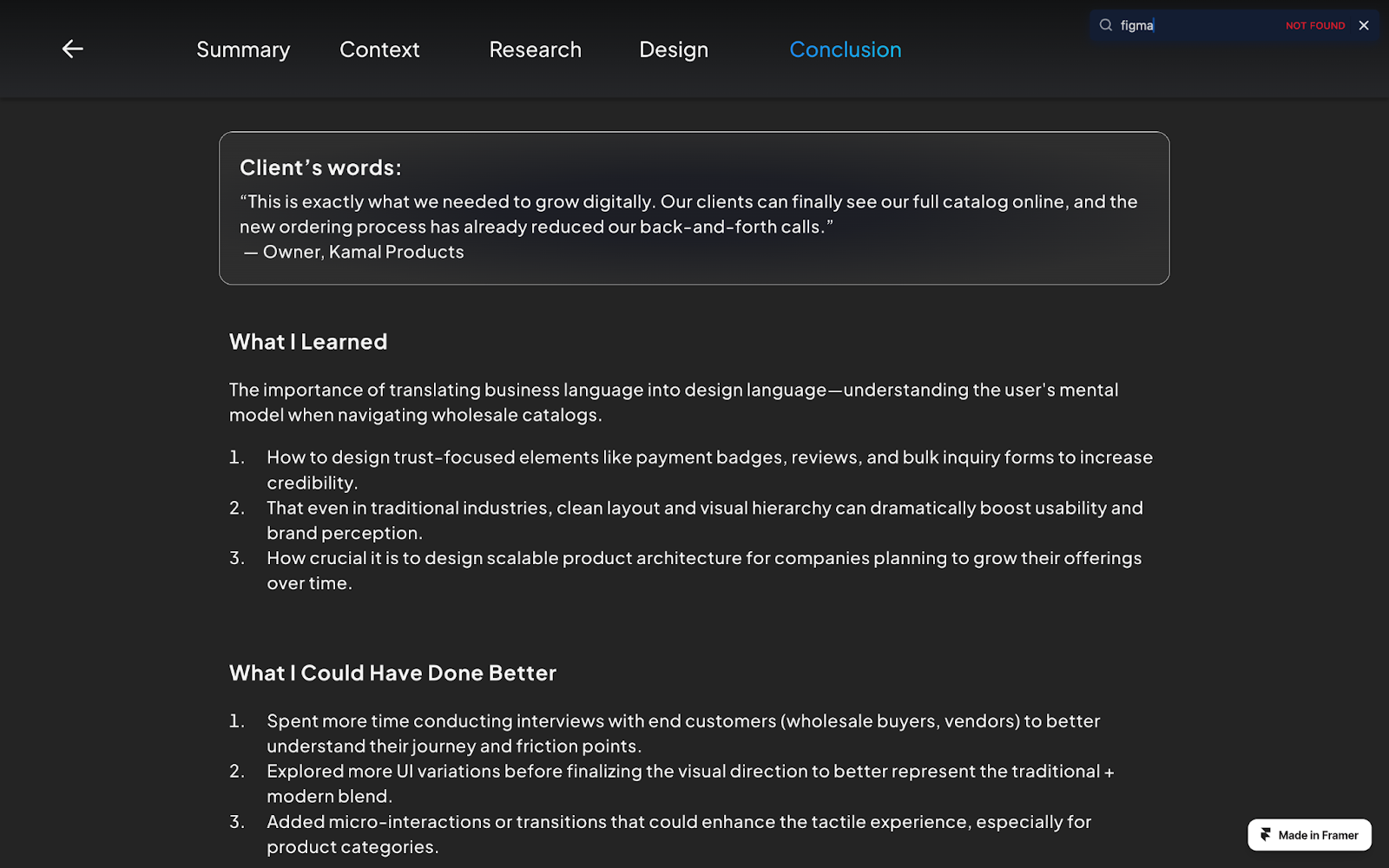 A UX research portfolio exampl that 