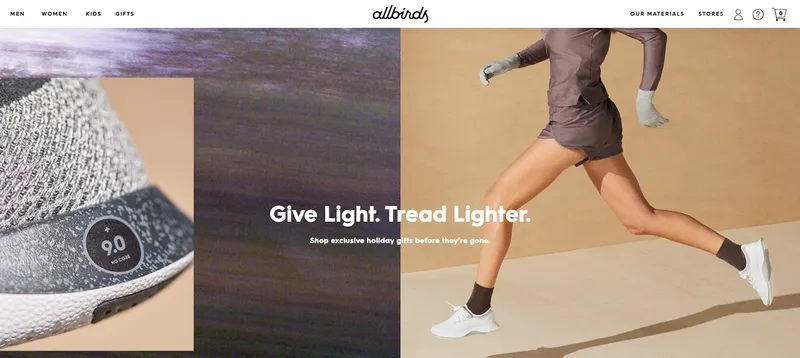 allbirds homepage