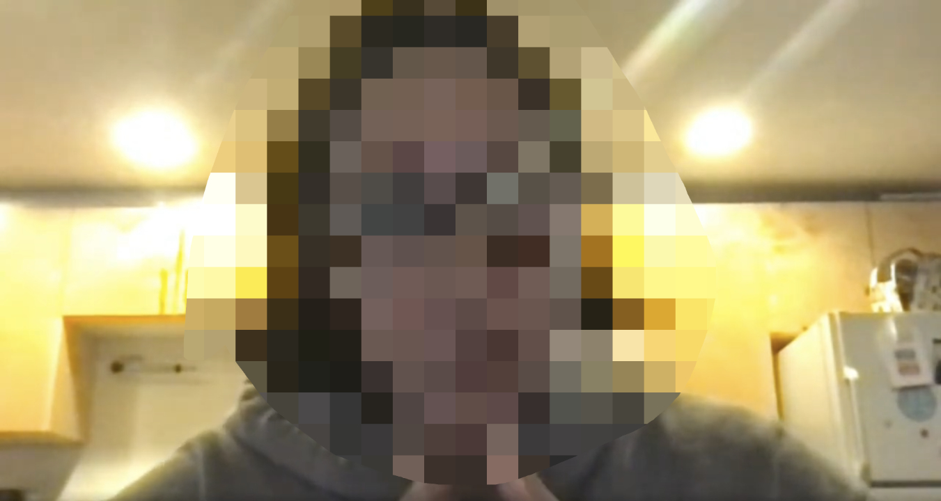 a blurred participant face from our user interviews