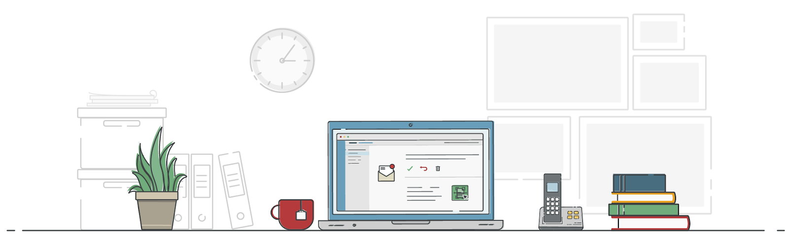 UK Postbox Working From Home Scene