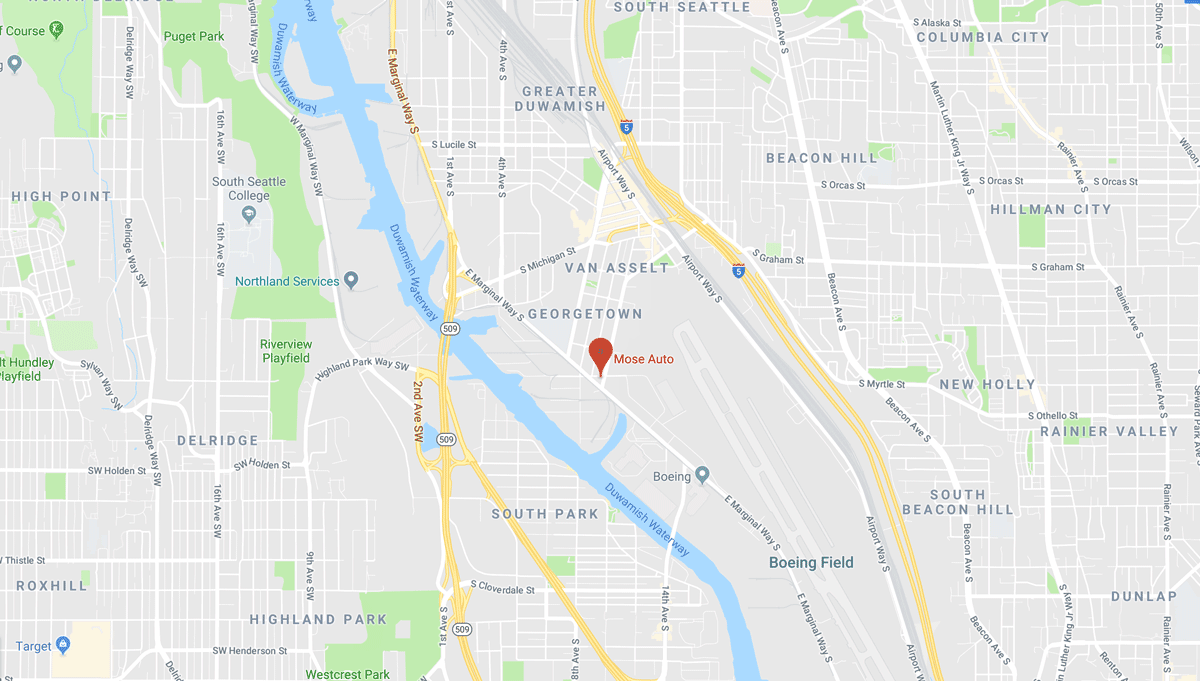 Image of map indicating where Mose Auto is located