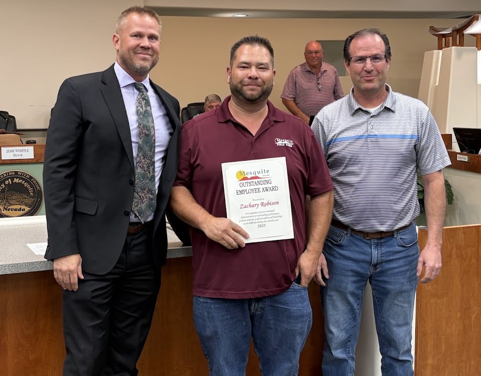 Zach Robison, Employee of the Year, Mayor and Travis Anderson