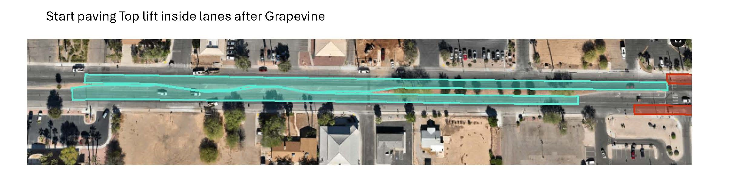 Start paving Top lift inside lanes after Grapevine