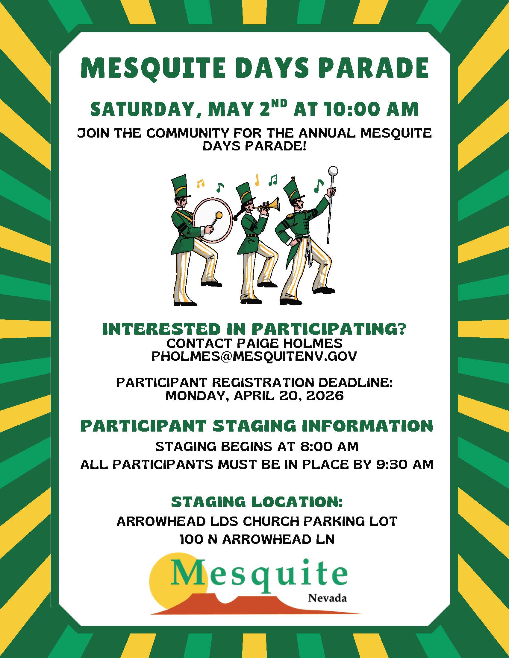 Mesquite Days Parade 2026 May 2nd at 10 am.