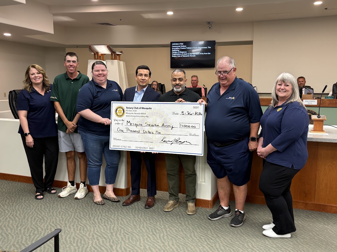 The Rotary made a donation of $1,000 to the Salvation Army.