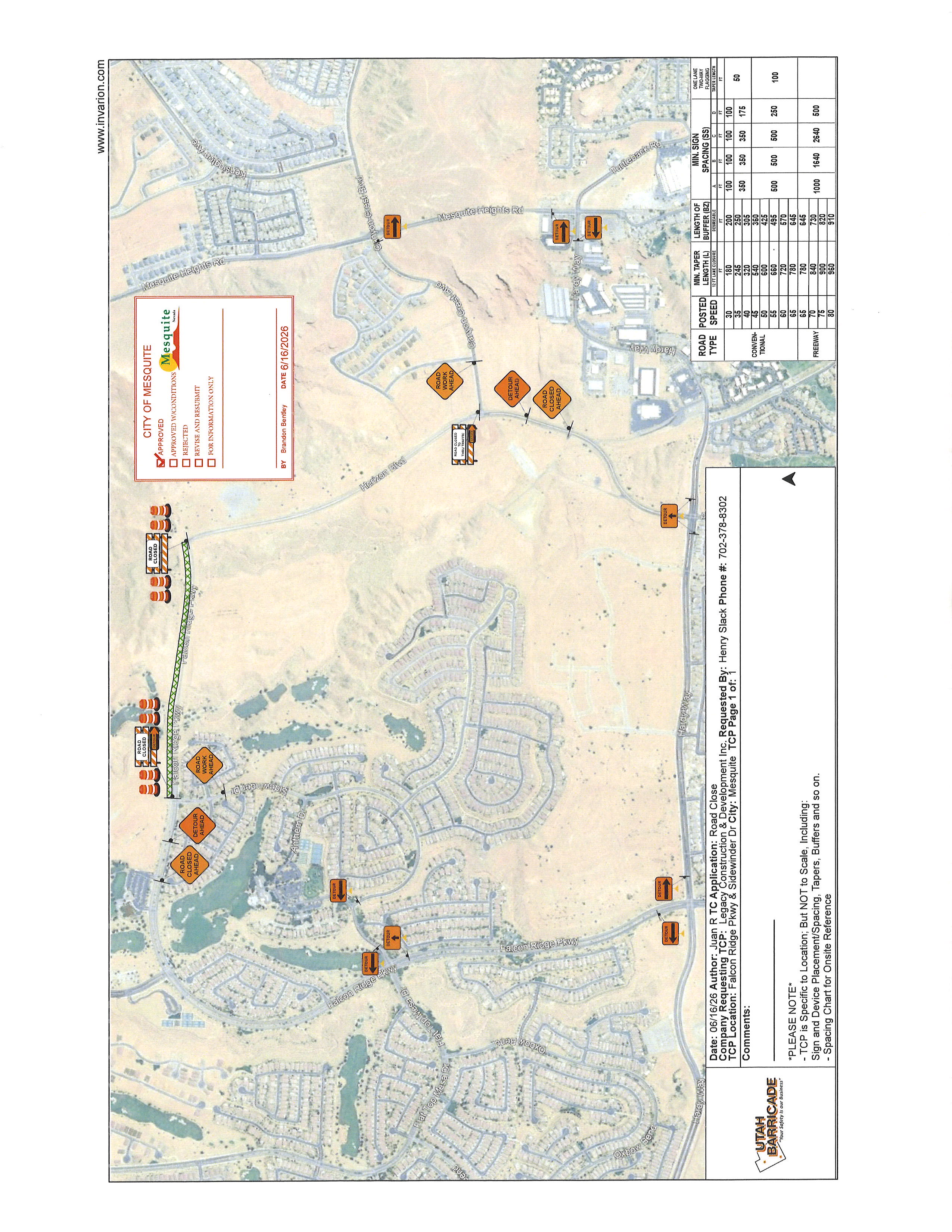 Starting Monday, July 6, 2026 to July 15, 2026 Falcon Ridge Pkwy from Sidewinder Dr to Horizon Blvd will be closed.