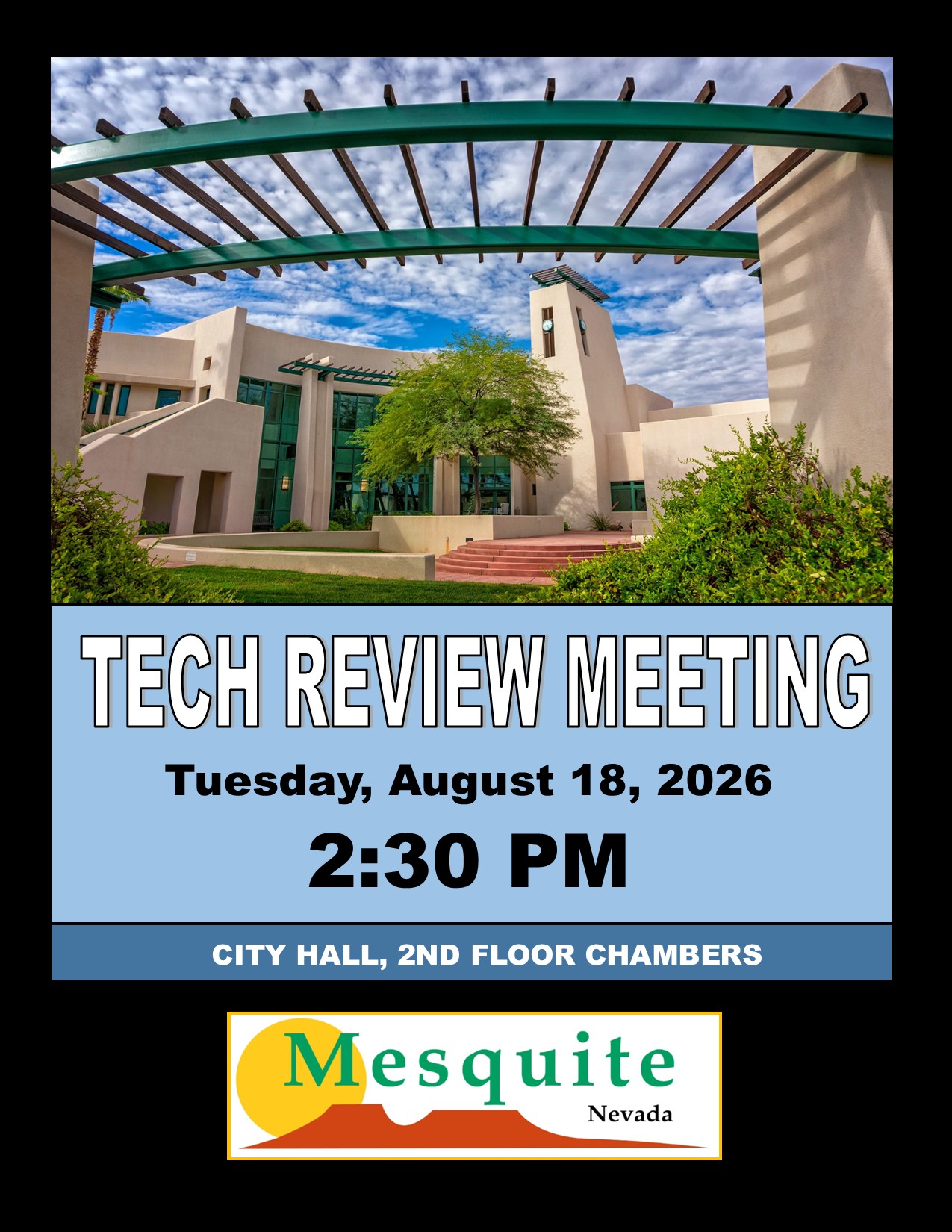 Technical Review meeting scheduled for Tuesday, August 18, 2026 at 2:30 PM
