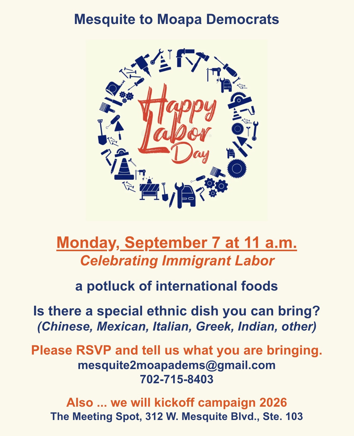 Happy Labor Day - A potluck of international foods!