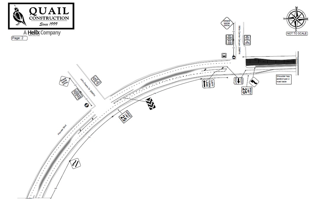 TEMPORARY TRAFFIC SHIFT AND SINGLE-LANE CLOSURESLocation: West Pioneer Boulevard (Between Auto Mall Circle and Willis Carrier Canyon)Dates: September 14, 2026 to September 18, 2026Time: 24 hours