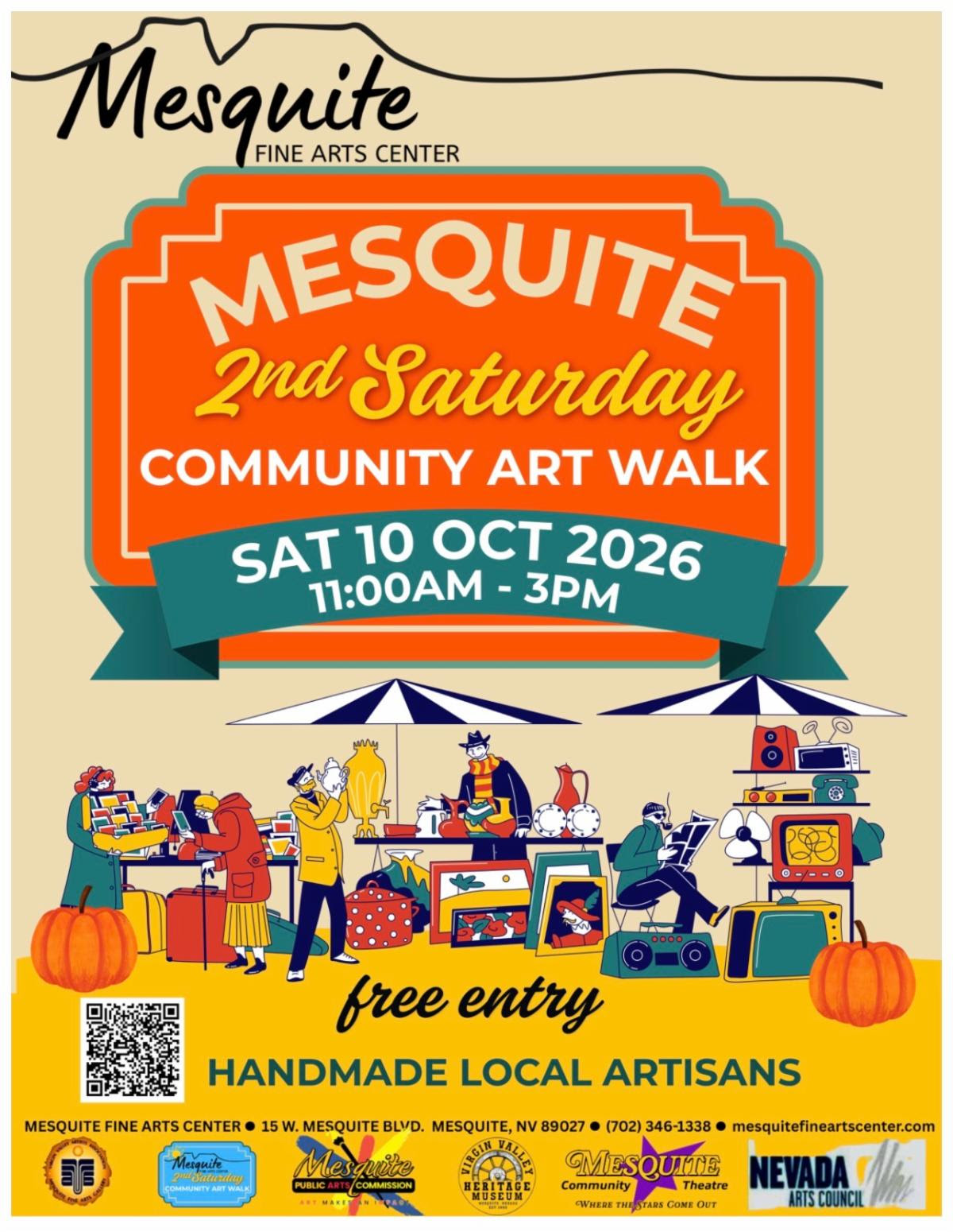 Mesquite 2nd Saturday ~ CommunityArt Walk - October 10, 2026