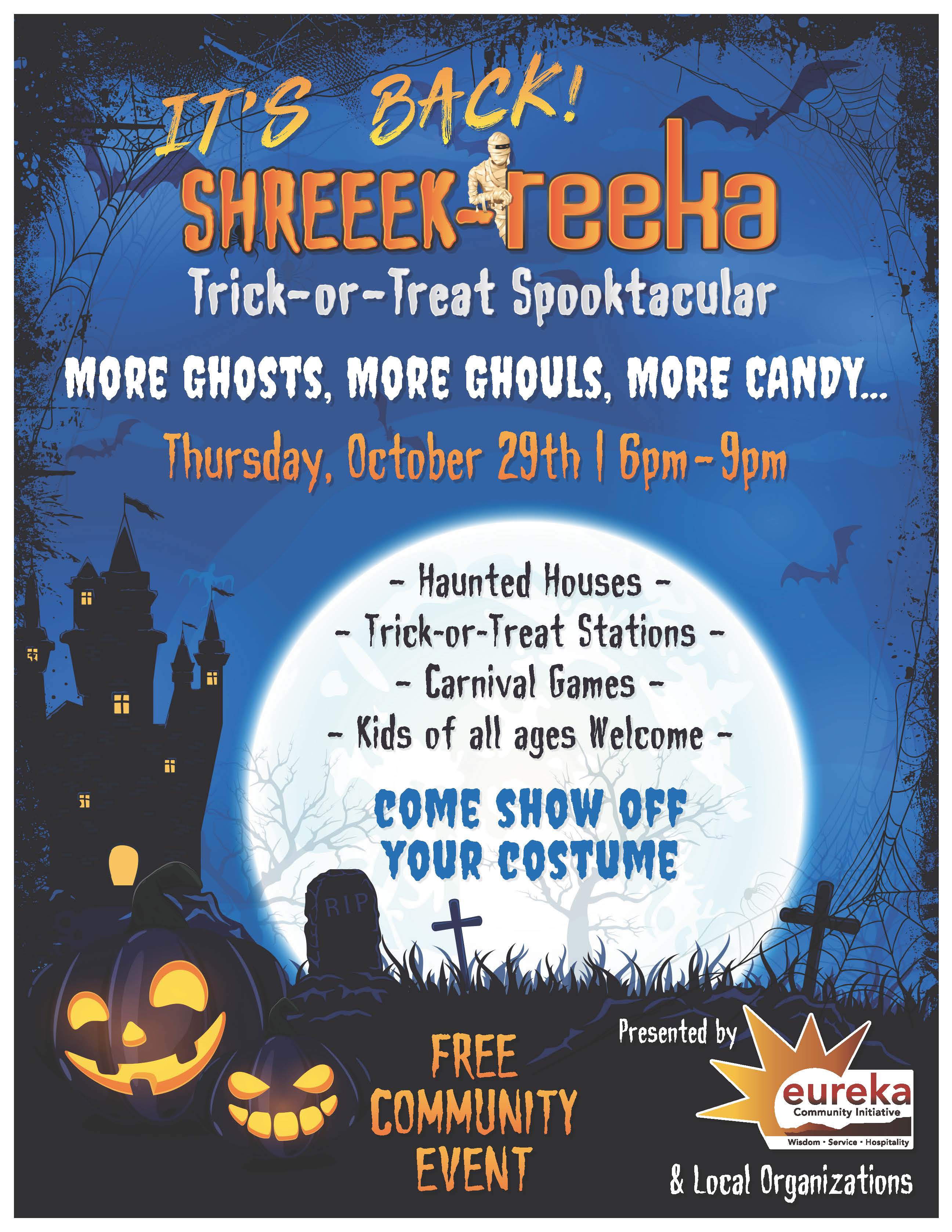 SHREEEK-Reeka annual Trick-or-Treat Spooktacular - Oct 29th / 6pm-9:00 pm