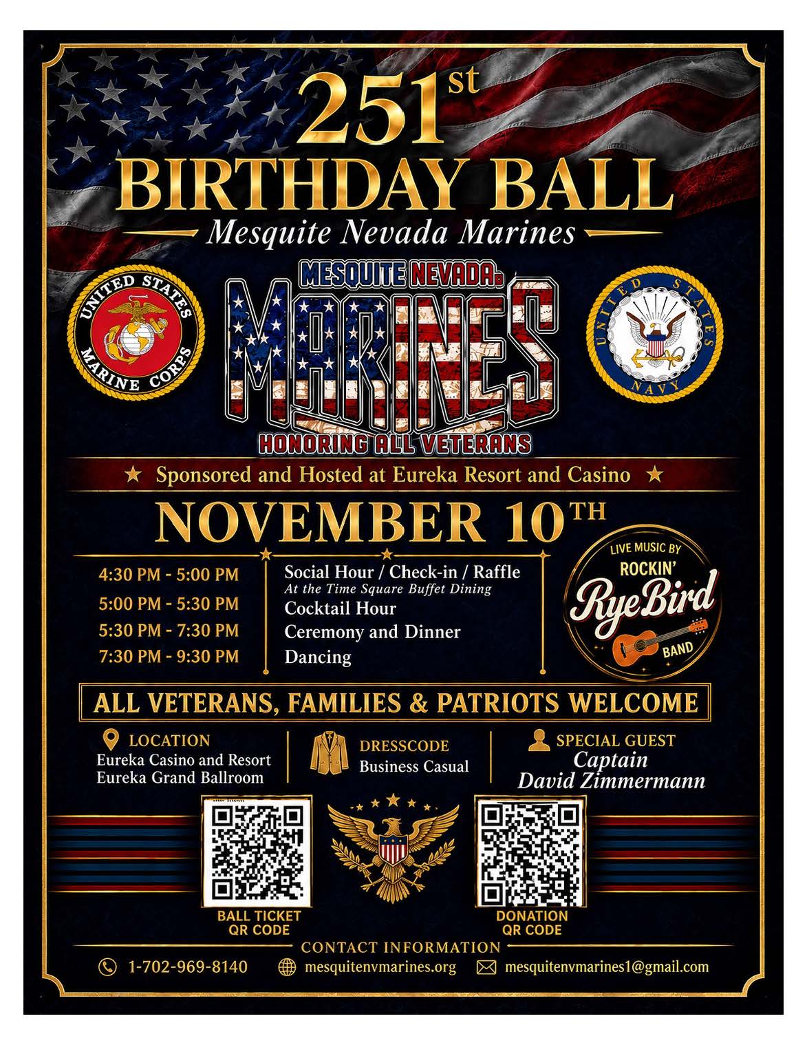 Help us celebrate the US Marine Corps' 251st Birthday on November 10, 2026