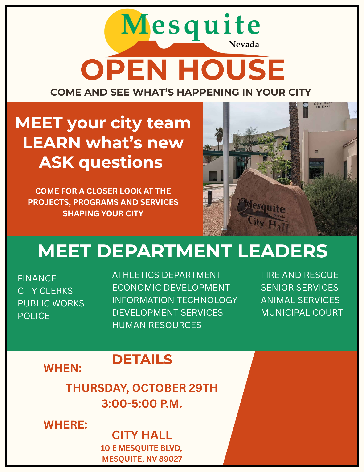 Mesquite Open House - October 29, 2026