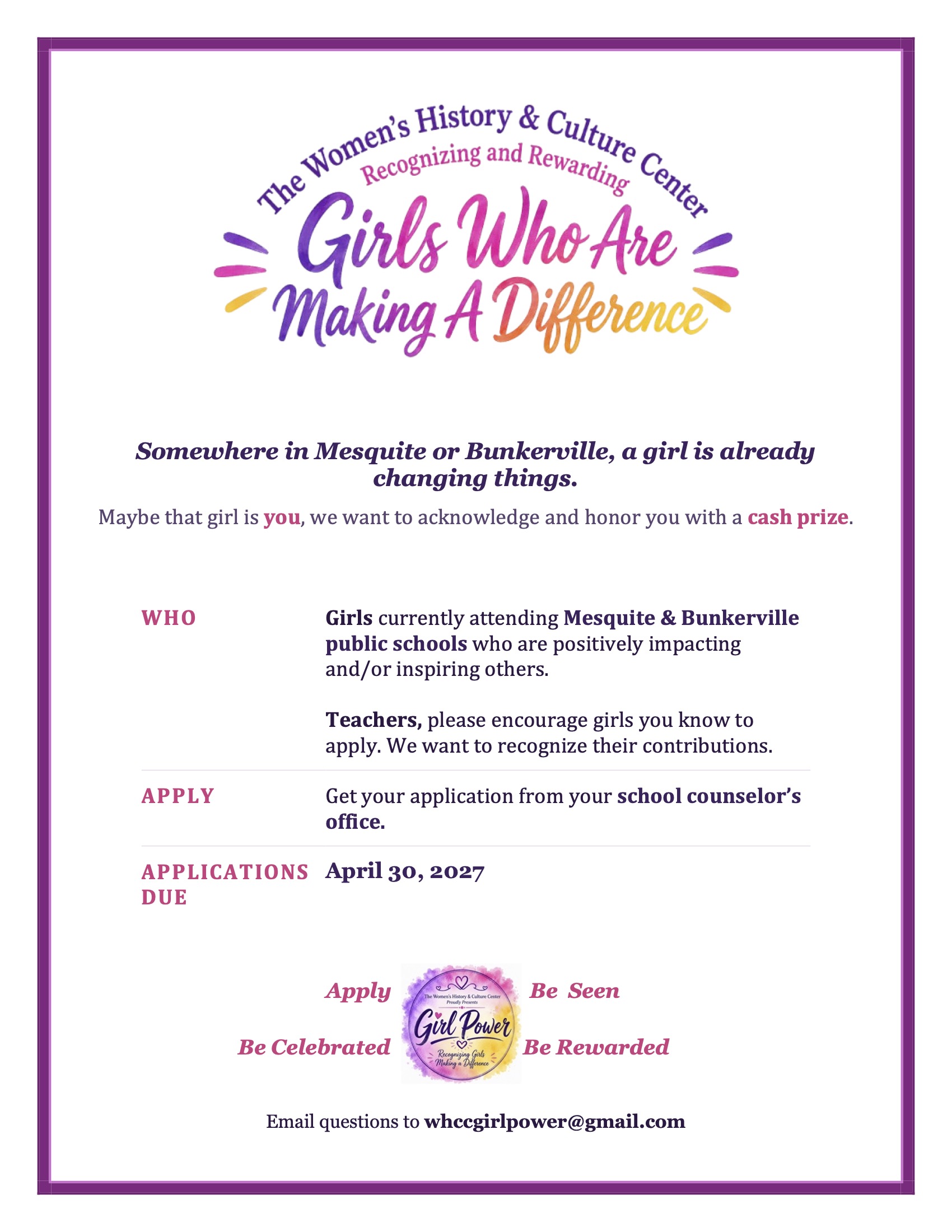 Girls Who Are Making a Difference contest