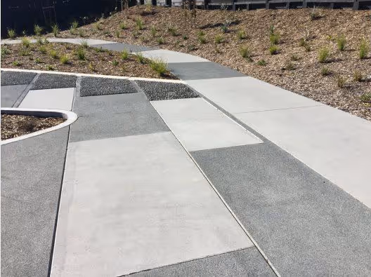 Outside polished concrete finiash