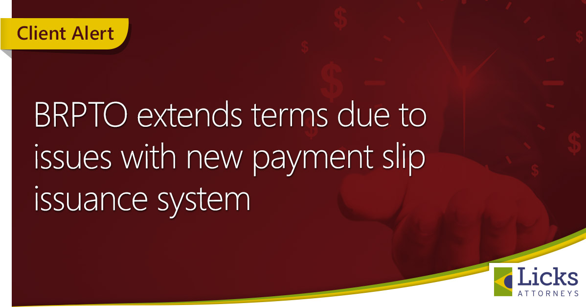 BRPTO extends terms due to issues with new payment slip issuance system