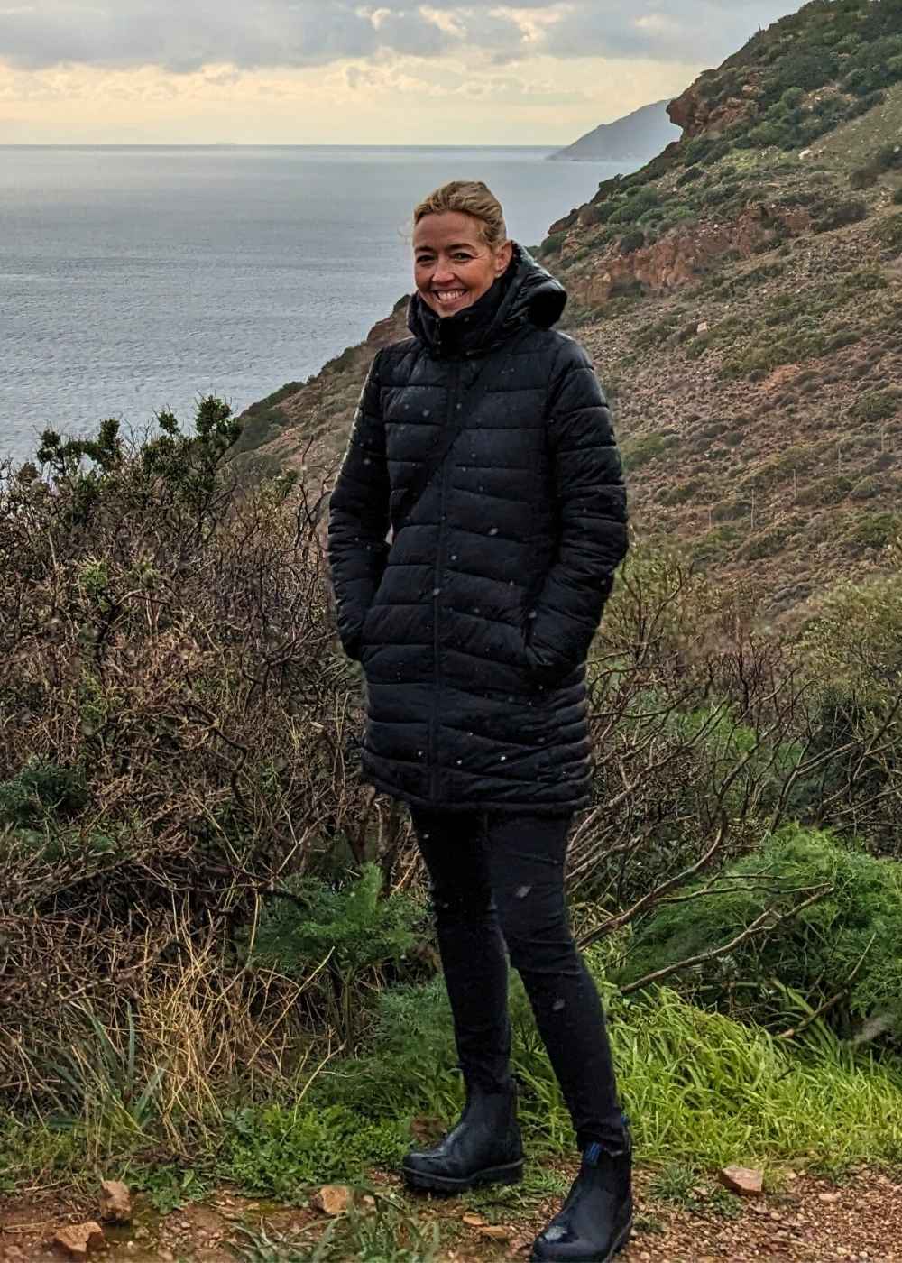 Author on rocky mountain top in middle of Greece