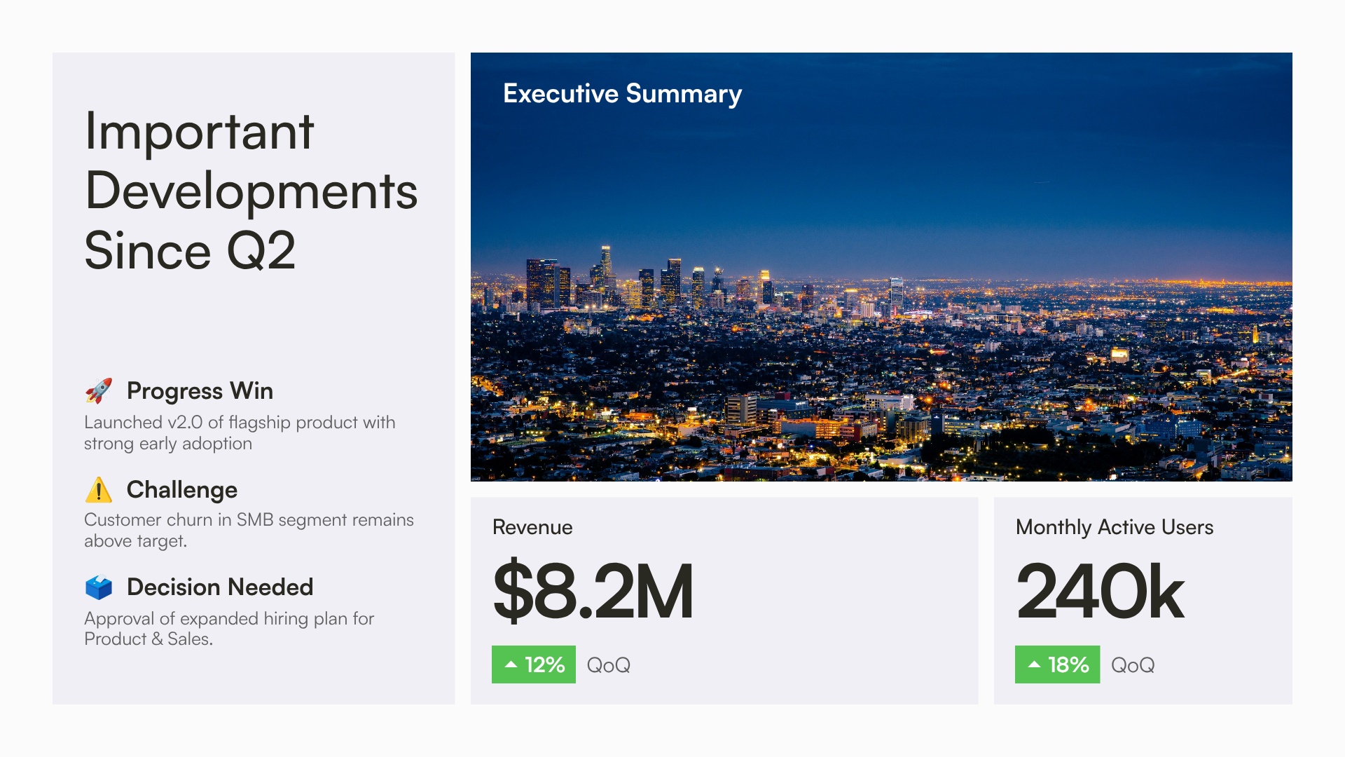 Important Developments