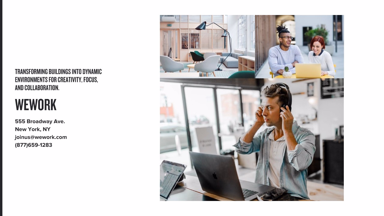 WeWork Pitch Deck Template