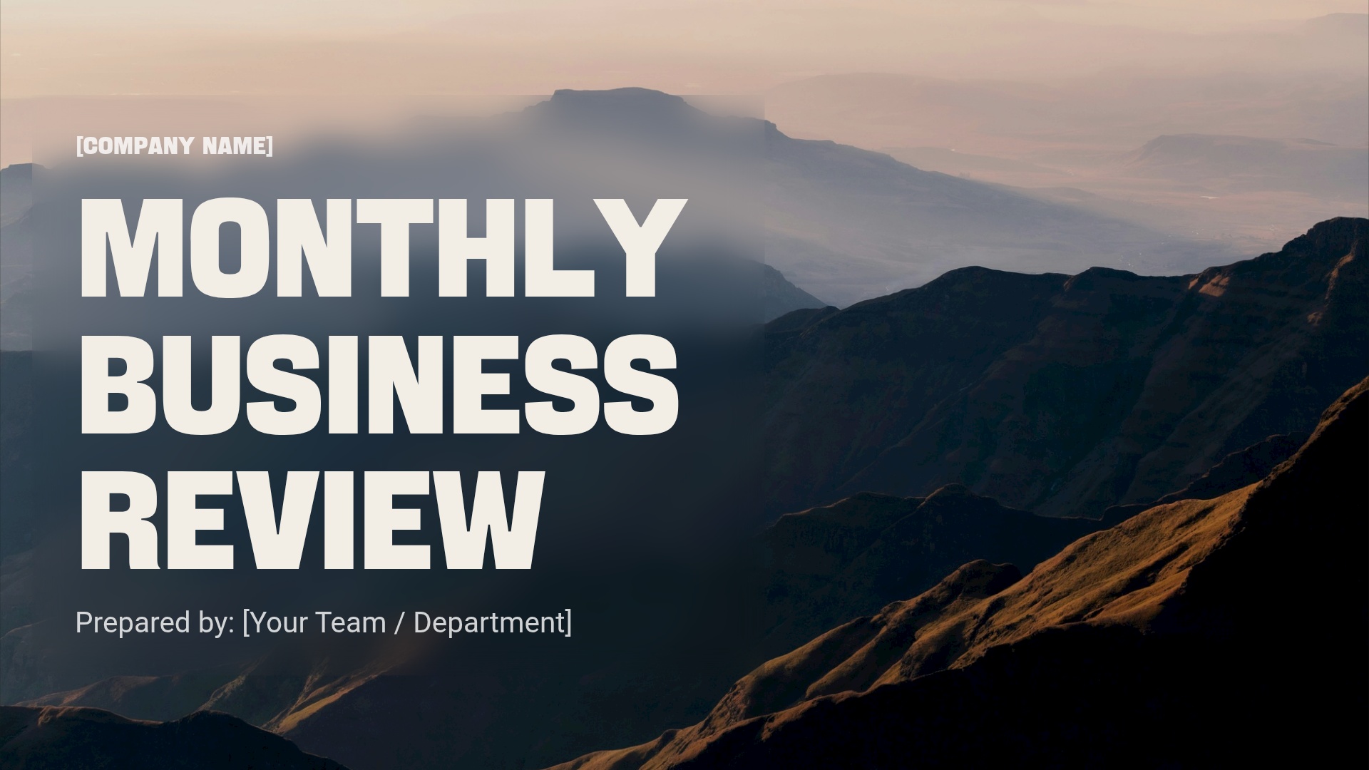 Monthly Business Review Presentation Template
