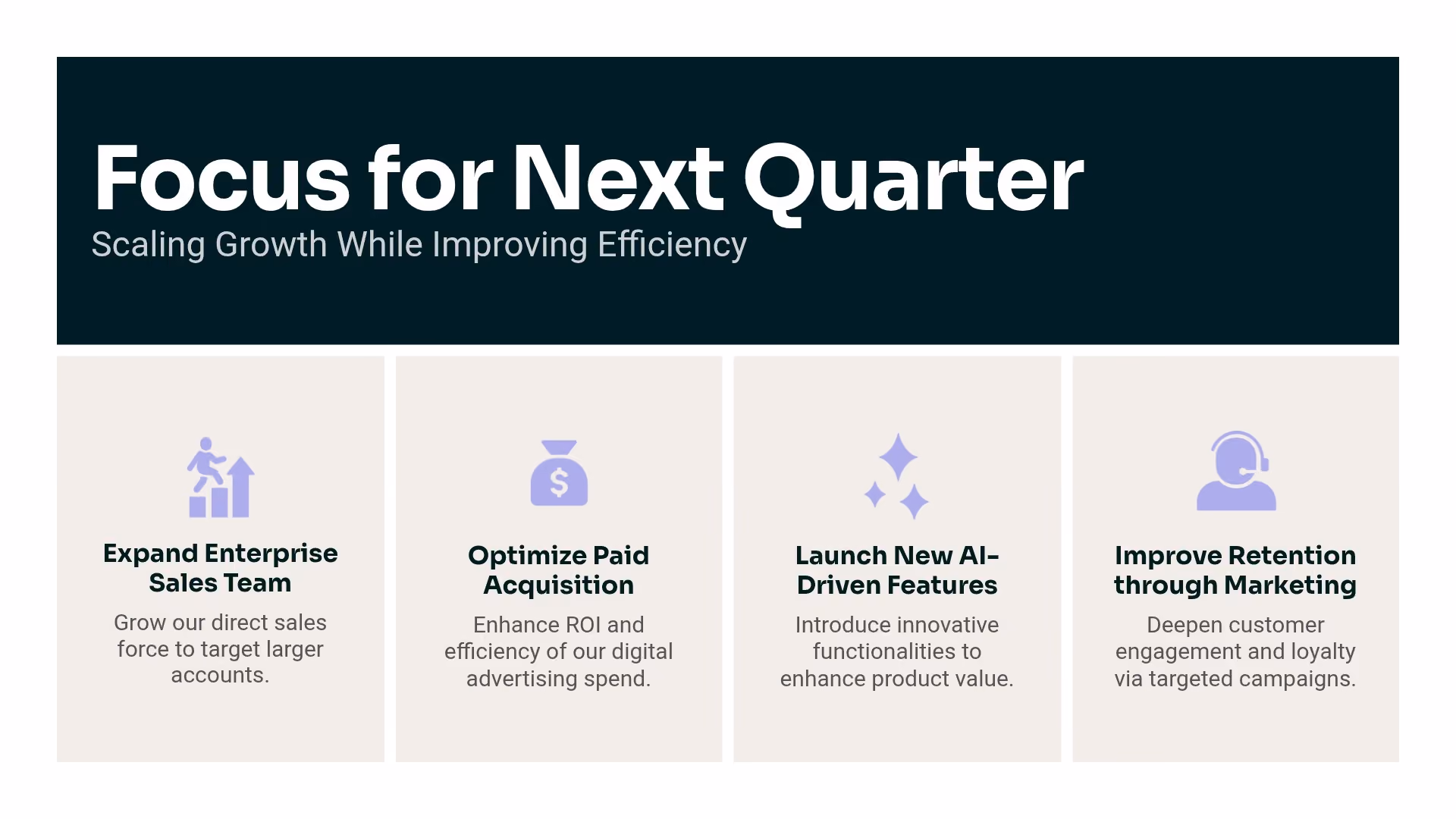 Next Quarter Priorities