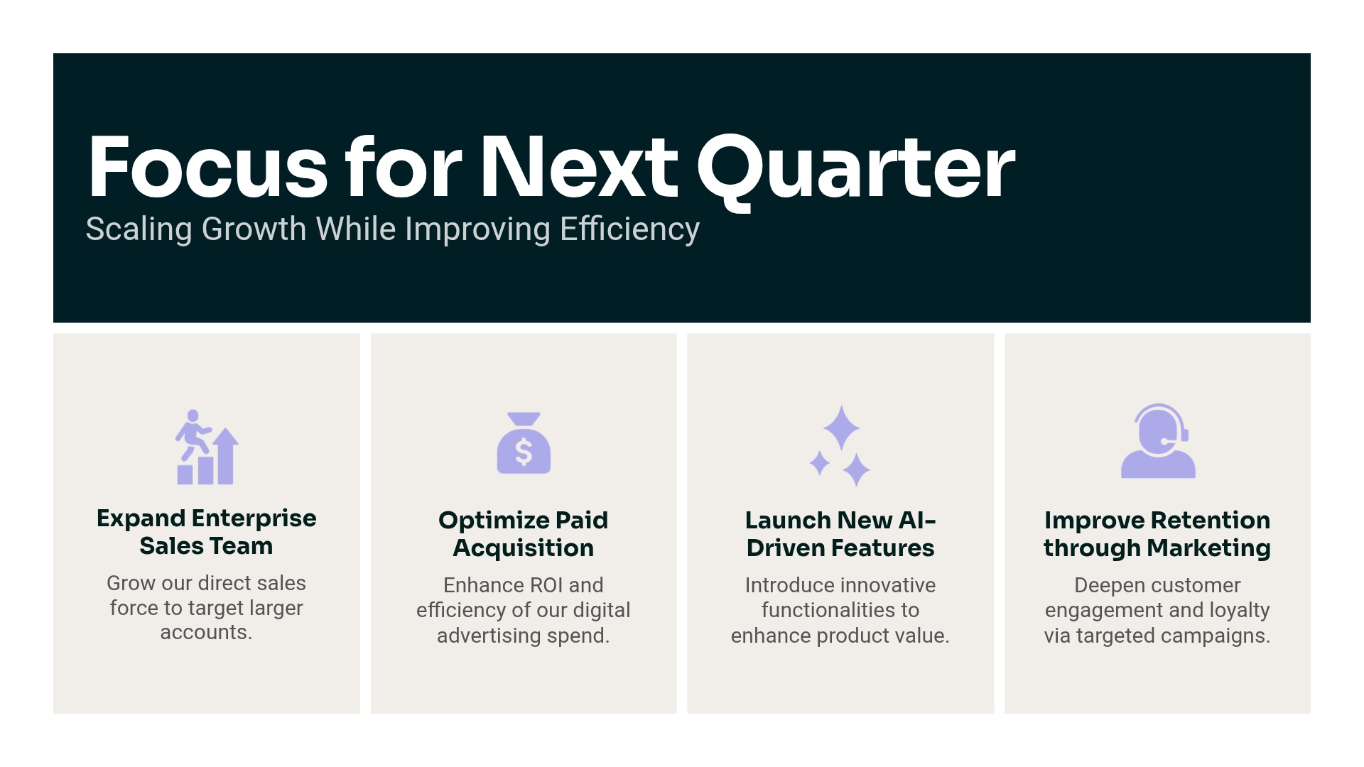 Next Quarter Priorities