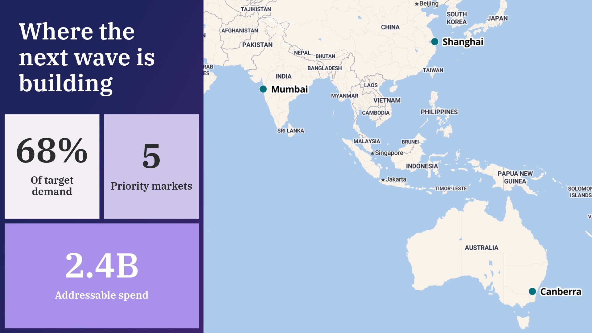 World Map Slide Template - Growth