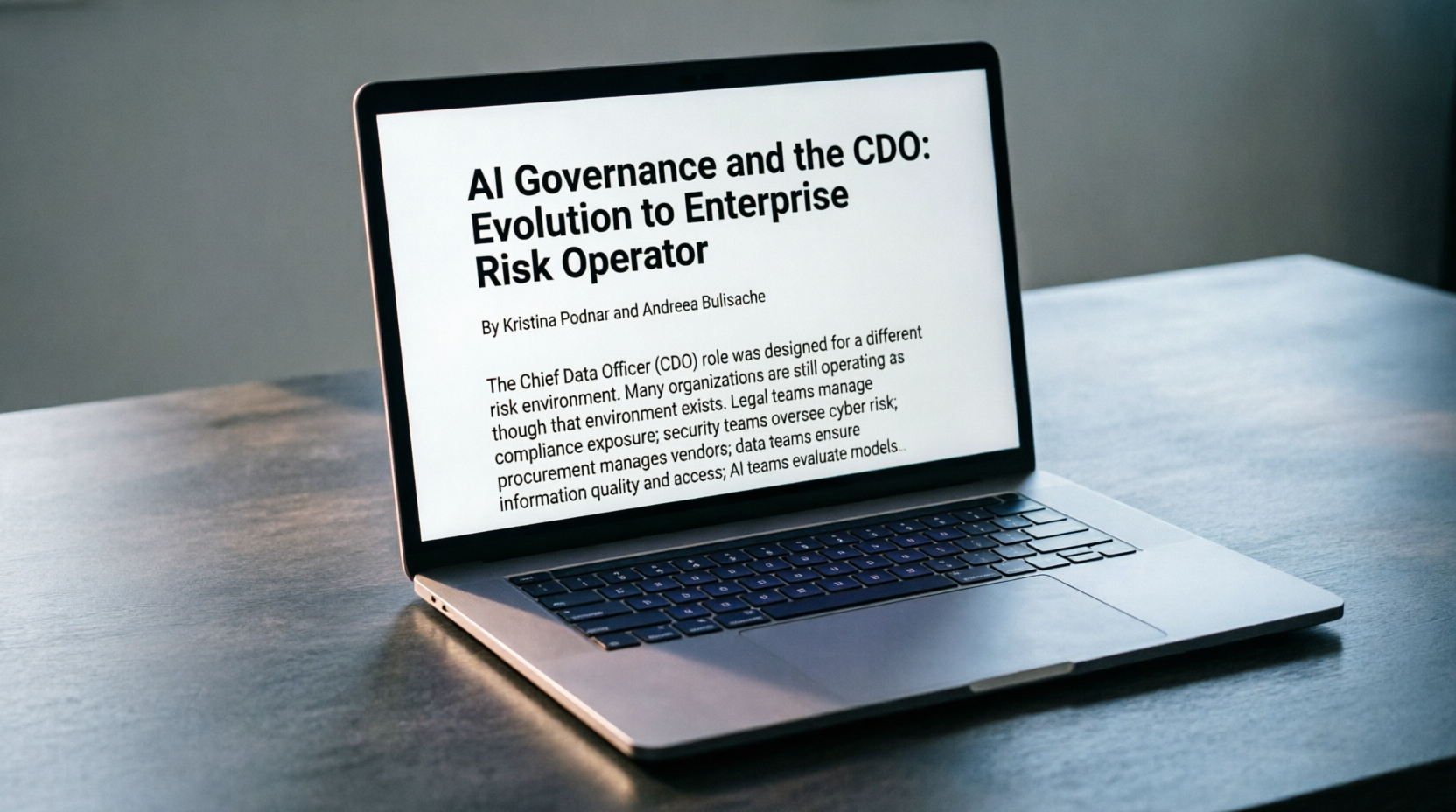 AI Governance and the CDO: Evolution to Enterprise Risk Operator