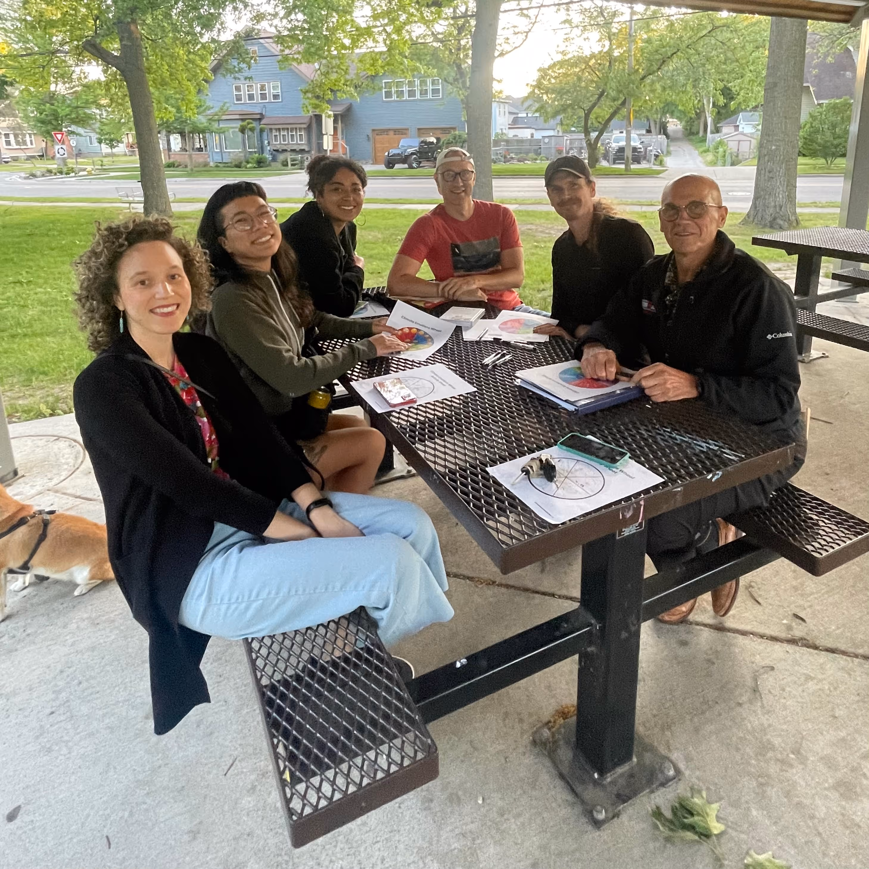 Climate Cafe group meeting at MLK park