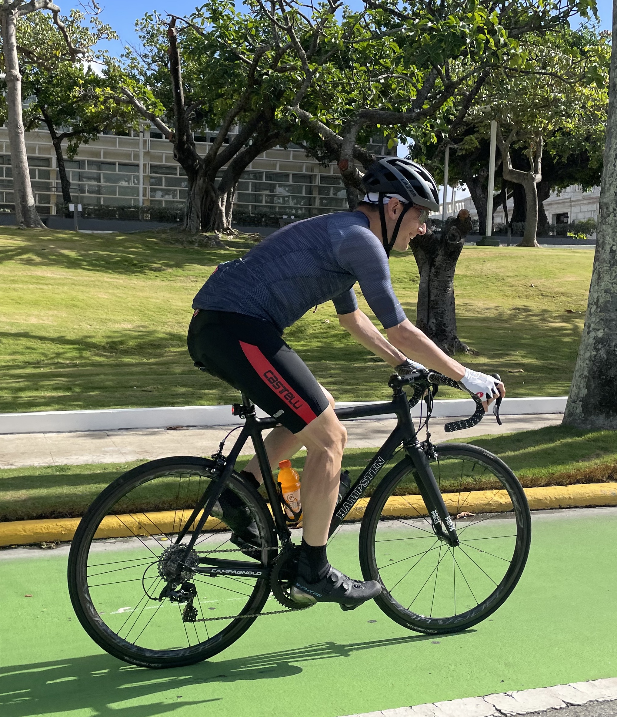 Photo of David Yang cycling