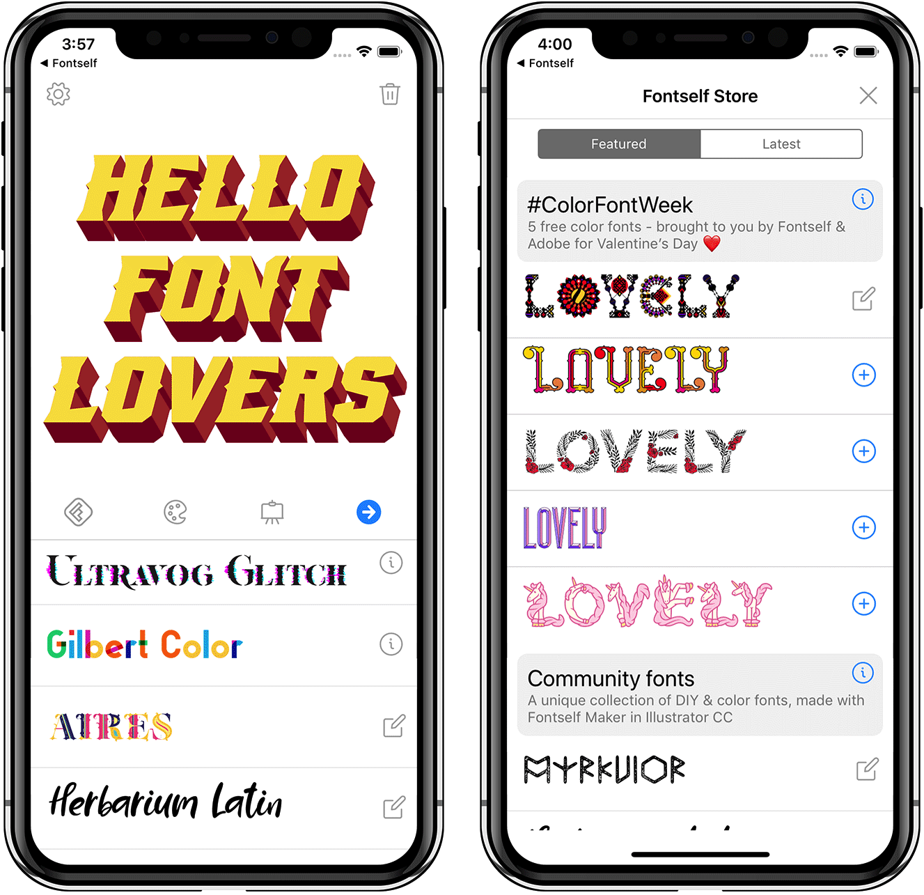 Fontself iOS app