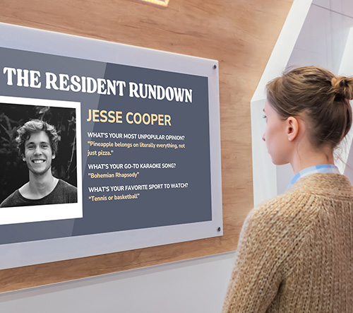 Digital signage in housing