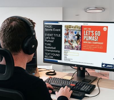 Person using the accessibility site with a screen reader.