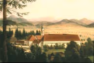 Alte gemalte Ansicht vom Stift-Viktring