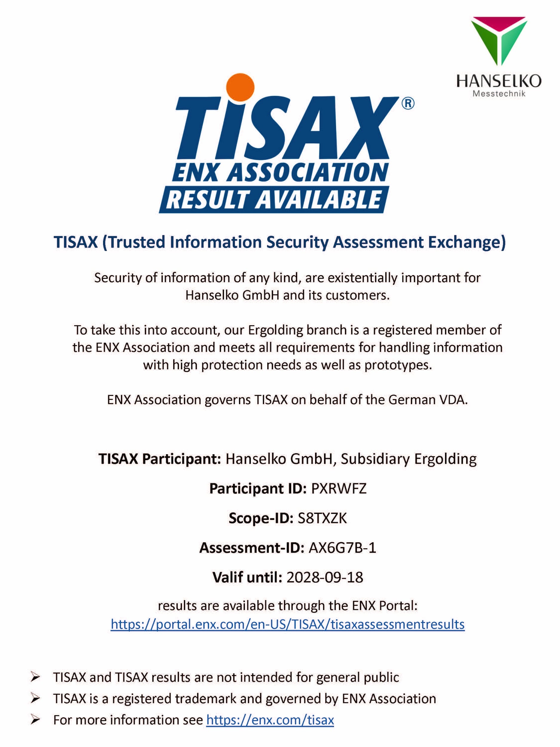 TISAX Zertifikat