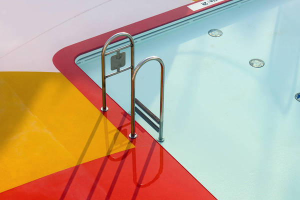 CLOSE UP OF swimming pool