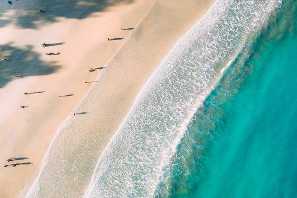 High Angle View Of People At Beach
