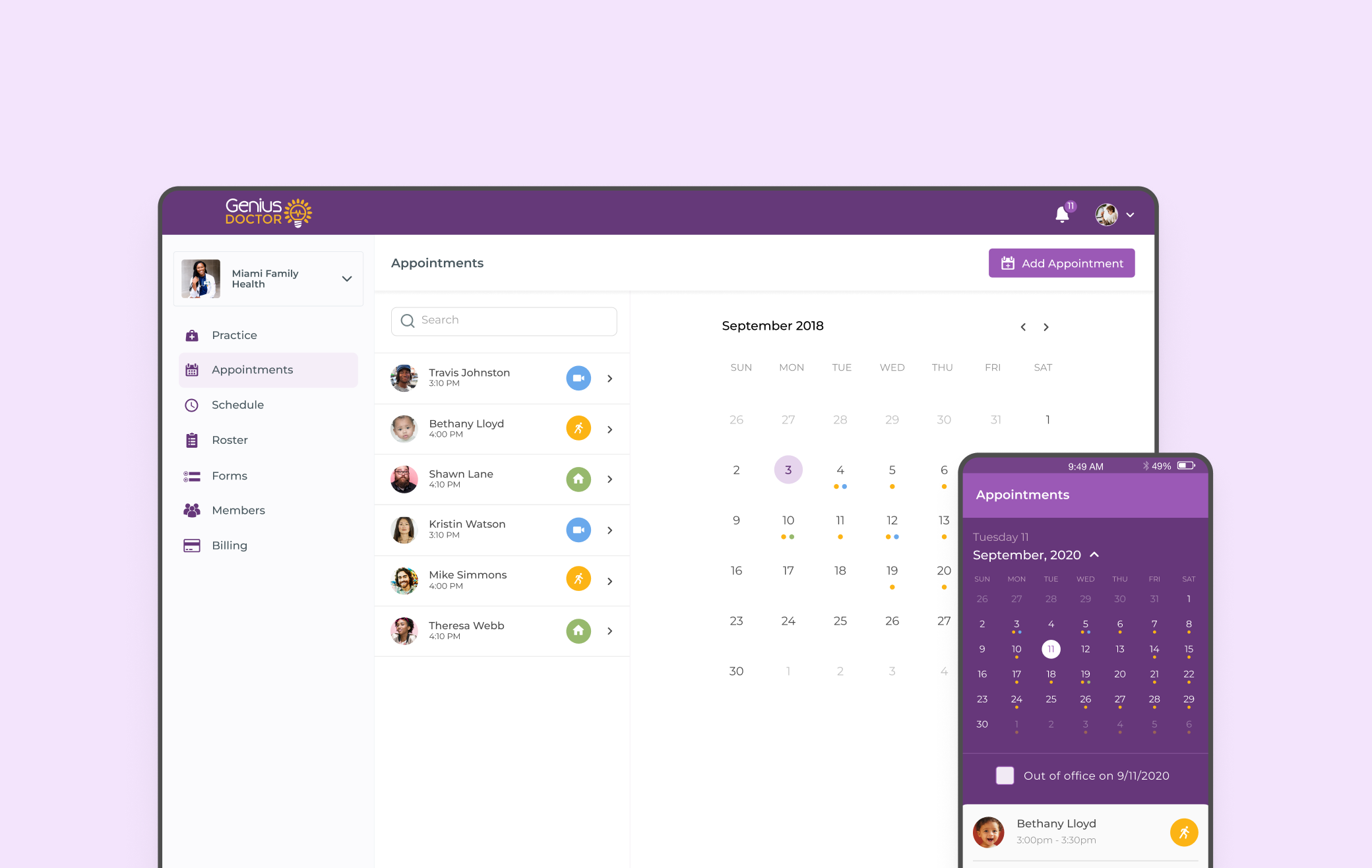 Image featuring a design of a dashboard for viewing patient information