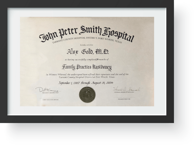 Dr. Gold sertificate