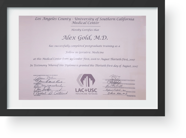 Dr. Gold sertificate