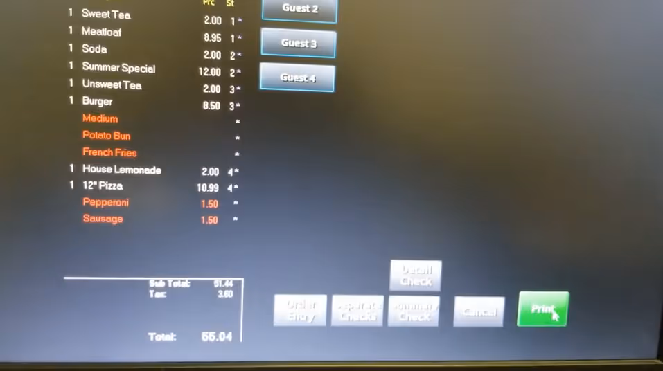 HotSauce Non Cash Fee Receipt Demo
