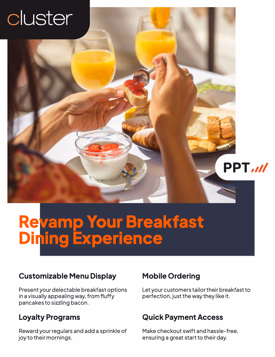 Cluster flyer for Breakfast Diners