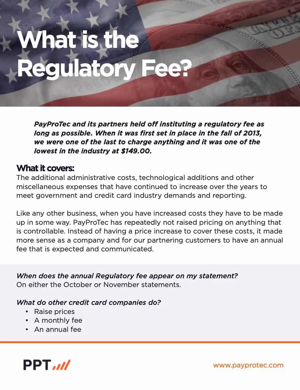 What is a Regulatory Fee?