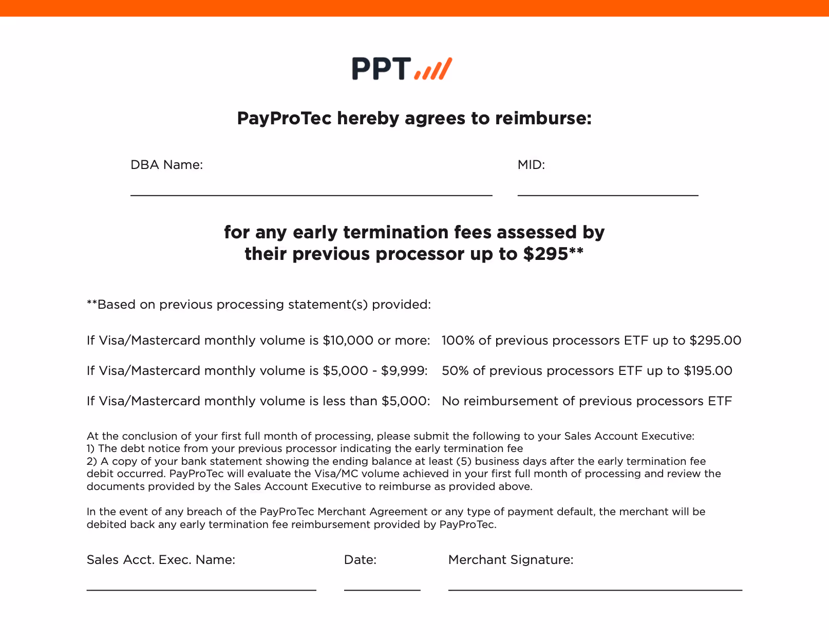 Early Termination Reimbursement