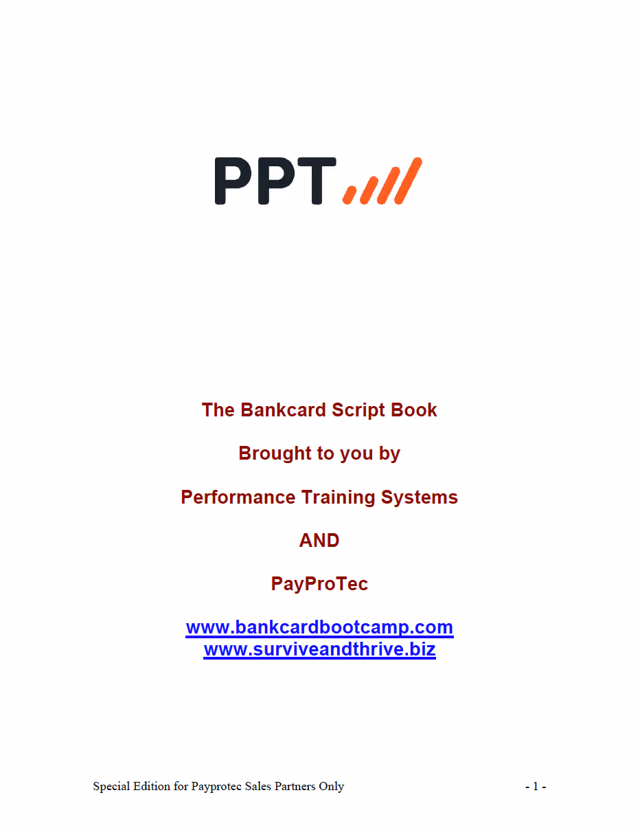 Bankcard Sales Script Book